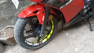 #HONDA #CBR250R Honda CBR 250R MODIFICATION ON RIM STICKERING JUST ₹250 ONLY