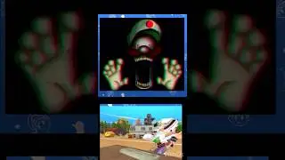 Luigi gets jump-scared (Credit #smg4 )
