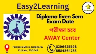 Diploma Even Sem Exam Date | পরীক্ষা হবে AWAY Center 🔥🔥 | By David Das