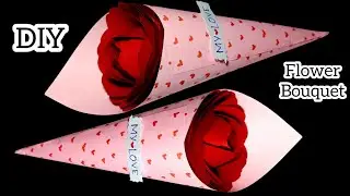 Easy Paper Flower Bouquet Making /How To Make Rose Bouquet At Home / DIY Bouquet Idea/ Rose Day Gift