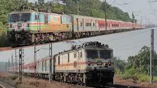 16 High Speed ELECTRIC Train Videos | High Speed Morning Action Of INDIAN Train Videos 