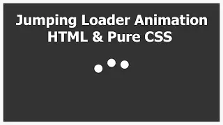 Jumping Loader Animation Using Html and Css | Tips and Tricks | Web Design and Development Tutorials