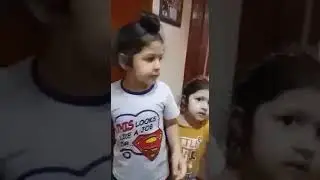 A cute fight of little brother & sister
