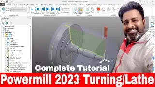 Powermill 2023 Turning Tutorial |Powermill 2023 CNC Programming