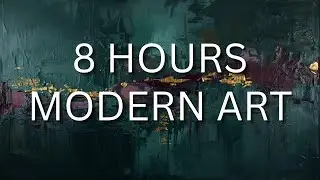 8 Hours of Forest Green & Plum Abstract Art &ndash; Textured Modern Painting for Luxury Living Room TV