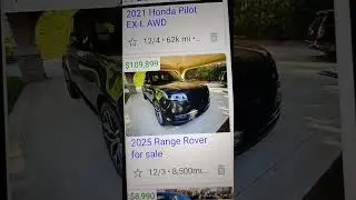 Range Rover 2025 года, 8500 миль, 109 899, хороший внедорожник, высокая цена 😂😂😂😂😂