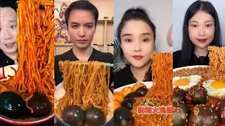 💞JUNGKOOK MUKBANGS💞 SPICY FIRE NOODLES CHALLENGE AND CENTURY EGG CHINESE MUKBANG ASMR *SUBTITLES*
