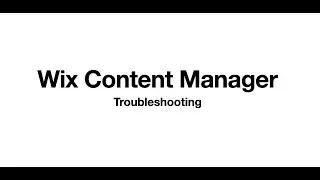 Wix Database Troubleshooting