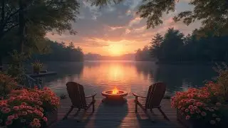Lakeside Campfire & ASMR Nature Sounds for Deep Focus, Meditation, and Study