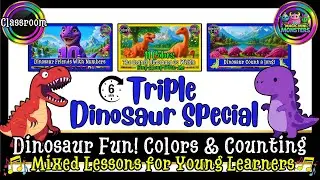 Triple Dinosaur Special #1 | Colors + Counting + Dino Fun | Magic Mini Monsters