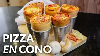 Cómo Hacer PIZZA en CONO (Increíble Receta) 😍🍕