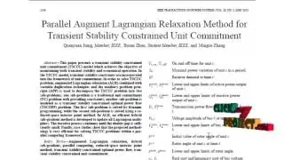 Final Year Projects | Parallel Augment Lagrangian Relaxation Method