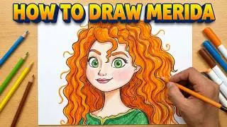 How to Draw MERIDA from BRAVE Step by Step - Easy Drawing for Kids #pixar #disney #disneyprincess