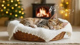 Christmas Cat Piano For Anxious Cats 🎄 Cozy Fireplace Comfort And Deep Relaxation