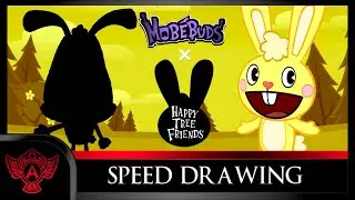 Speed Drawing: Happy Tree Friends - Cuddles | Mobebuds Style