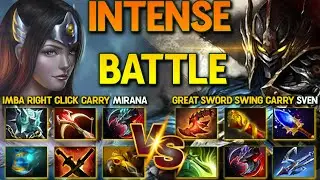 INTENSE CORE BATTLE | IMBA Right Click Mirana Versus Great Sword Swing Sven | 7.37c DotA 2