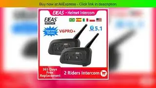 EJEAS V6 PRO+/ plus Motorcycle Intercom Helmet Bluetooth Headset 6 Riders 800m Communicator Waterpr