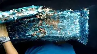 Material cu paiete turcoaz