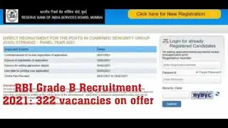 RBI Grade B Recruitment 2021: 322 vacancies on offer