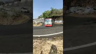 Experienced KSRTC #bus Driver on dangerous Sharp Curve in Dhimbam ghat road #buslovers #ksrtc
