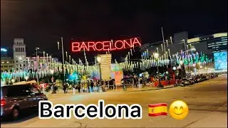 ✨ Barcelona Street Night View | City Lights & Night Vibes 🌃