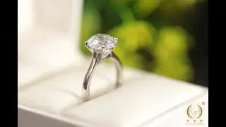 Moissanite Wedding Ring, 4.36CT Round Cut Colorless Moissanite Ring, Solitaire Ring, Engagement Ring