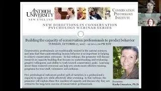 CPI Webinar: Building the Capacity of Conservation Professionals to Predict Behavior