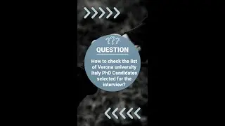 How to check University of Verona list of the candidates selected for the Interview