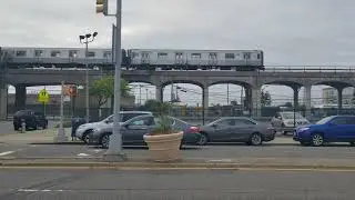Rerouted R68A (Yankee's Special) at Beach 105th St-Seaside