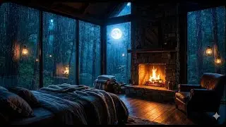Rainy Window Paired with Fireplace Sounds 🔥🌧️❄️ | Peaceful Winter Ambience for Sleep