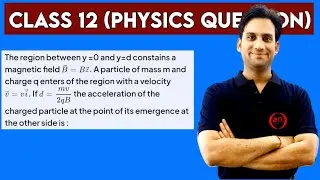The region between y=0 and y=d contains a magnetic field vector B=Bz. A particle of mass m and