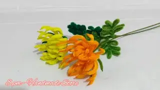Cách làm hoa cúc vạn thọ bằng kẽm nhung