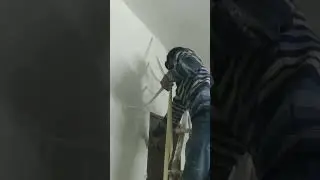 wall putty design remove masking tape.sign plus paint #sabharajpainter #signpluspaint