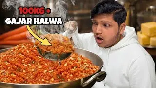 I Made 100KG Gajar Halwa 😱  Biggest In india #theboredperson #gajarkahalwa #food #recipe #new #viral