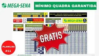 #11 - PLANILHA MEGA SENA (GR&Aacute;TIS) | M&Iacute;NIMO QUADRA ACERTANDO 5 SORTEADAS!