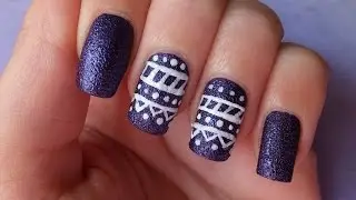 Textured Polish With Tribal Print Nail Art Tutorial