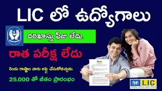 No Exam LIC Jobs 25,000 Salary in telugu 2020 || AP and TS Job news in telugu 2020