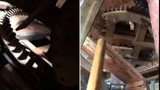 Interior of windmill Molen De Roos in Delf, The Netherlands