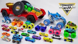 Monster Jam Collection Unboxing Review | Monster Jam Monster Trucks Race on Big Track & Spiral Ramp