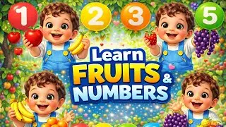 Counting Fruits 1 to 10 🍎🍌 | Learn Numbers with Fruits | Kids Counting Song | Toddler Learning Video