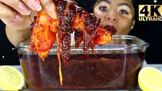 ASMR GIANT KING CRAB DE-SHELLED SEAFOOD BOIL (Eating Sounds No Talking) BIG BITES Mmm ASMR