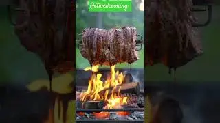BBQ Pulled Pork Cooking on fire outdoor #grilling #cooking #shorts #pulledpork