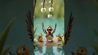 Happy Ducks Dancing in the Pond | Cute Baby Duck Animation #Shorts #funnykids