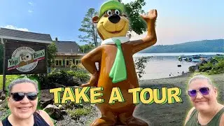 FULL TOUR AND REVIEW OF YOGI BEAR'S JELLYSTONE PARK CAMP-RESORT ANDROSCOGGIN LAKE IN N. MONMOUTH, ME