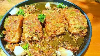 Delicious Fish with Lemon Butter Garlic Sauce  | Easy Pan-Fried Fish Recipe✨