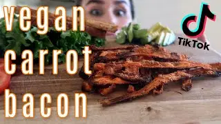 Trying Tabitha Brown's VIRAL TikTok Carrot Bacon | Thrifty Vegana