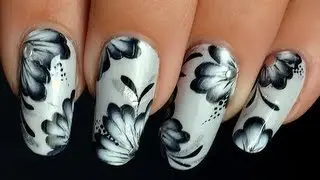 Tuto nail art one stroke noir et blanc