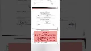DU SOL B.A (Hons) Economic 6th Semester PCP Classes Schedule 2025-26 Session #dusol #ba  #classes