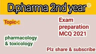 D pharma 2nd year Pharmacology MCQ|| by pharmacytutorial