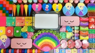 Hello SUNSHINE Surprise! Rainbow Floam and makeup into Glossy Slime! Mon Slime! #1087